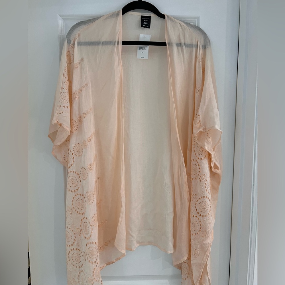 NWT Saks Fifth Avenue Blush Open-Front Cardigan